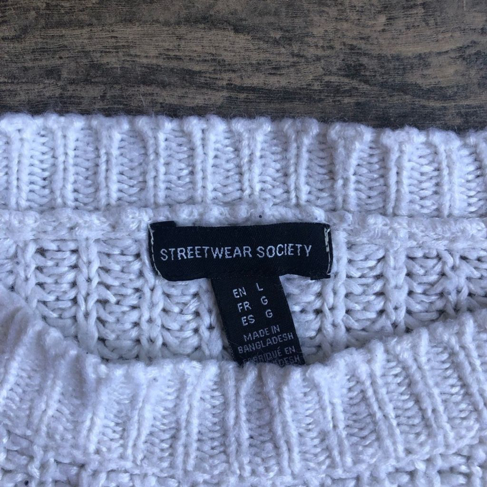 Streetwear Society cropped knit pullover sweater size Large Grunge Comfy - Picture 2 of 5